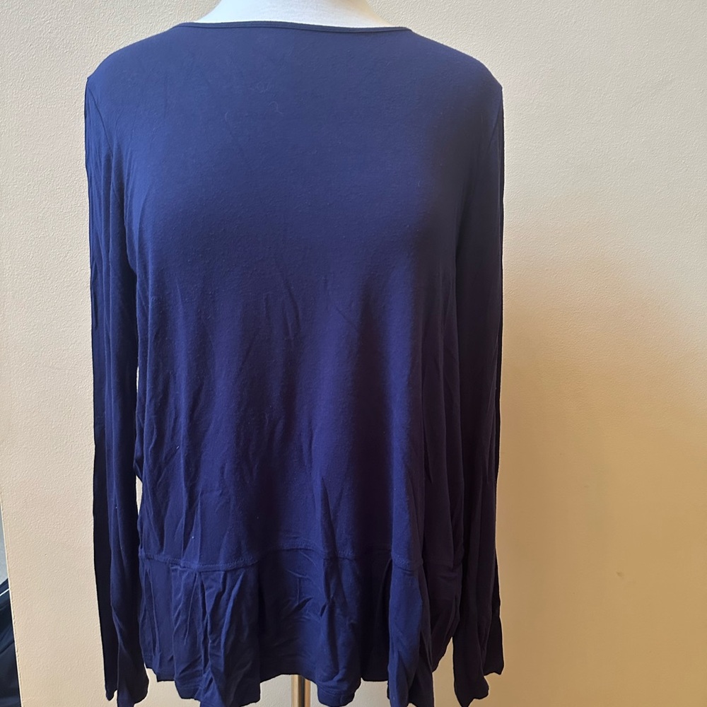 Soft Surroundings Deep Blue Long Sleeve Top